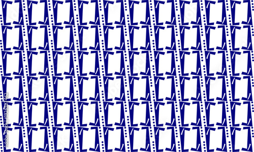 vintage Blue rectangle block arrange in square cross grid  seamless Pattern design for fabric printing, vintage patter