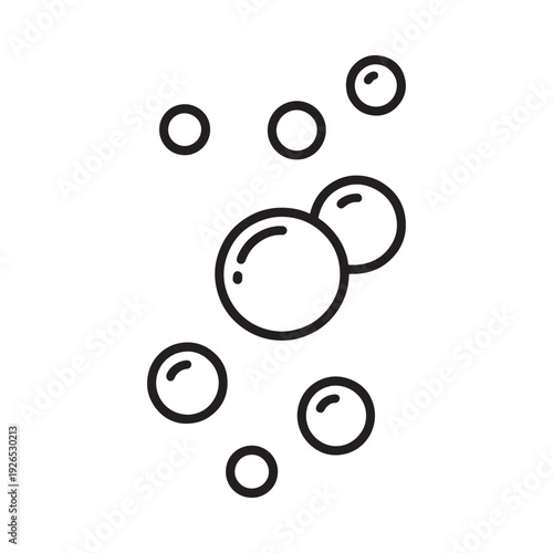 Simple illustration depicting several black outlined circles resembling floating bubbles
