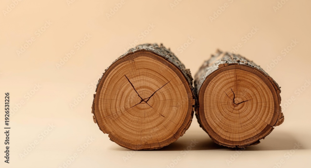 Naklejka premium Robust natural material cut from forest trees