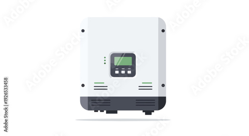 Modern inverter for renewable energy systems with digital display.