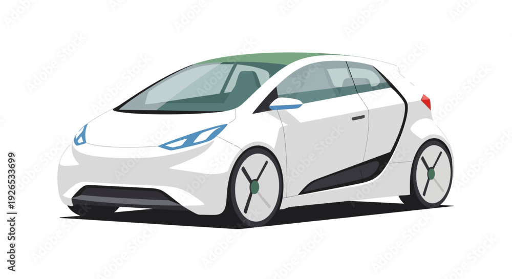 Fototapeta premium Modern Electric Car with Futuristic Design Elements.