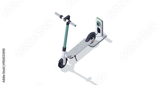 Modern Electric Scooter with Foldable Design and Display.
