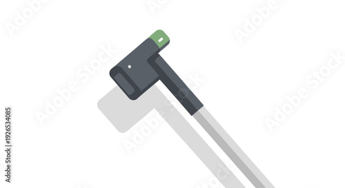 Modern selfie stick with smartphone holder and green camera button.