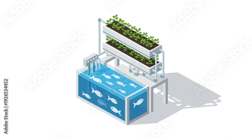 Modern Hydroponic Farming System with Shipping Container.