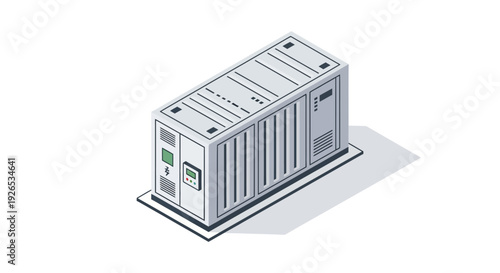 Isometric illustration of a shipping container on a white background.
