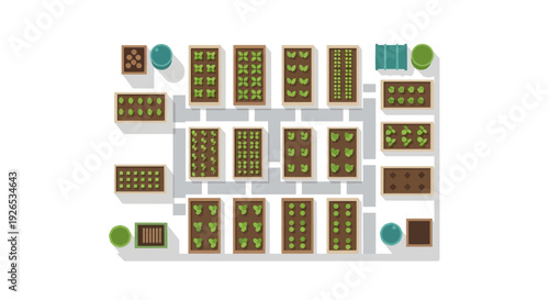 Aerial view of a residential neighborhood with green spaces and buildings.