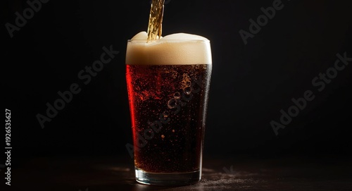 Wallpaper Mural Pouring rich dark beer with creamy foam in a pint glass Torontodigital.ca