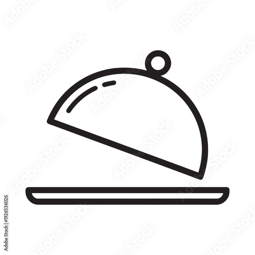 Simple black and white line drawing of a covered serving dish