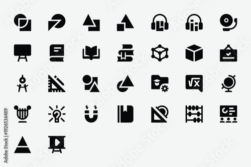 School Solid Icon Set