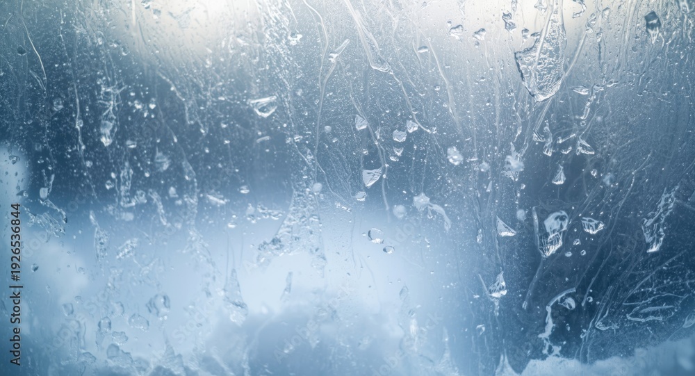 Obraz premium Elegant icy textures on window with copy space to complement winter holiday visuals