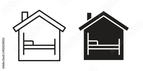 Accommodation icons for templates, web design and infographics