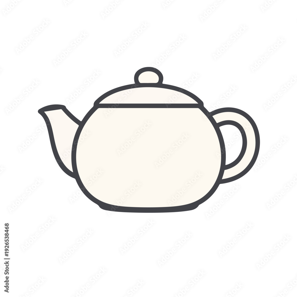 Obraz premium Ceramic Teapot Vector Icon
