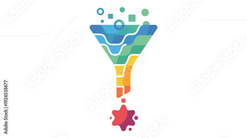 Vibrant funnel chart illustrating business process optimization