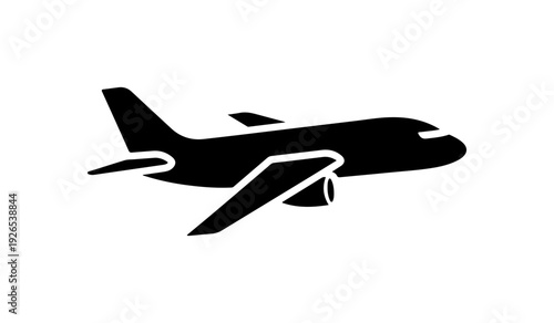 Minimalist Black Vector Airplane Icon