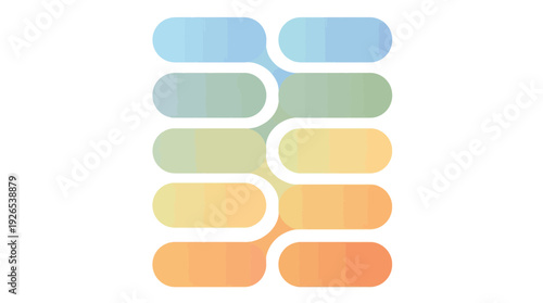 Vibrant gradient flowchart with interconnected sections