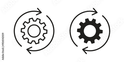 Automation icons for templates, web design and infographics