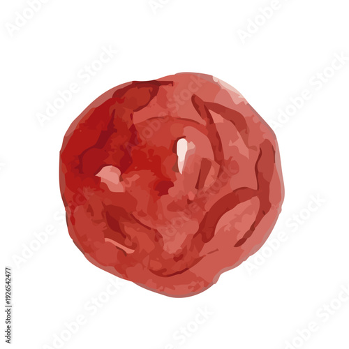 Watercolor Umeboshi Illustration／梅干し・赤紫蘇