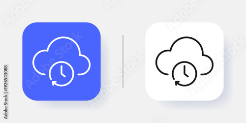 Cloud Service UI Button Icon with Active and Inactive States for Web and App Interface