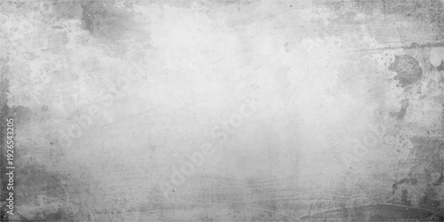 A dark grey grunge concrete wall with a rough aged stone texture and vintage paper pattern creates a dirty textured surface backdrop for a grey metal floor design