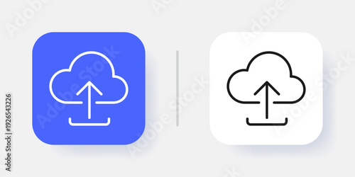 Cloud Service UI Button Icon with Active and Inactive States for Web and App Interface