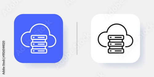 Cloud Service UI Button Icon with Active and Inactive States for Web and App Interface