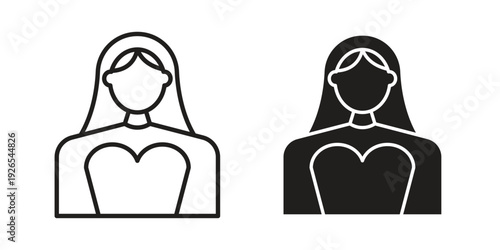Bride icons for templates, web design and infographics