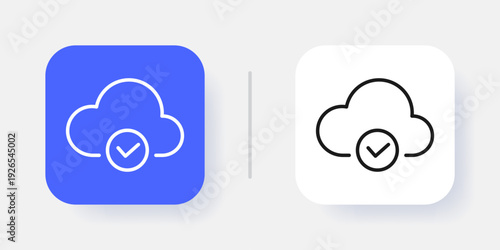Cloud Service UI Button Icon with Active and Inactive States for Web and App Interface
