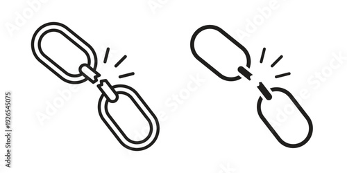 Broken link icons for templates, web design and infographics