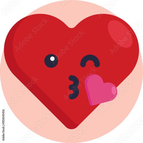 A winking face sending a small heart-shaped kiss, used to show affection, love, or playful warmth.