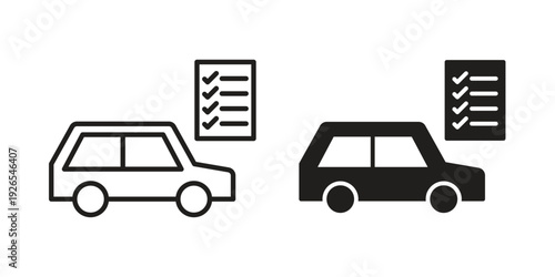 Car repair check list icons for templates, web design and infographics