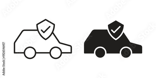 Car insurance icons for templates, web design and infographics