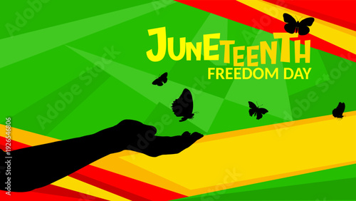 Juneteenth banner. Freedom day. Juneteenth Independence Day.	