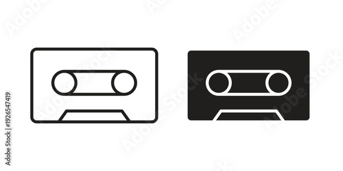 Cassette tape icons for templates, web design and infographics