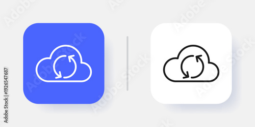 Cloud Computing UI Button Icon with Active and Inactive States – Modern SaaS Dashboard Interface Element