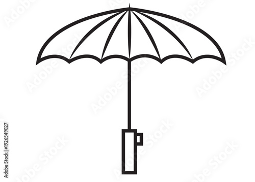 Thin umbrella outline art. Image and Clip Art 