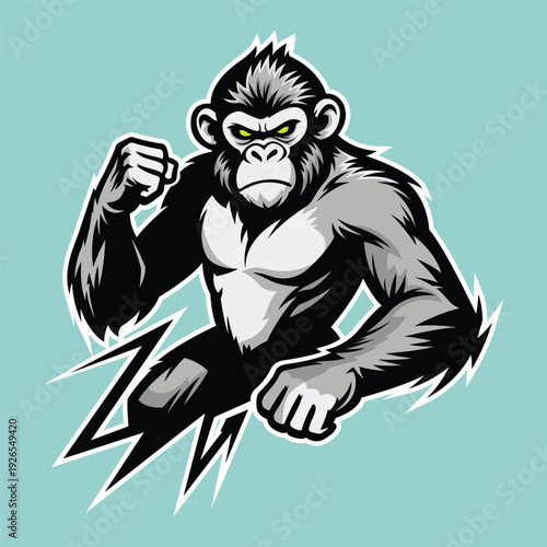 chimpanzee mascot logo vector design template simple and modern style eps 10