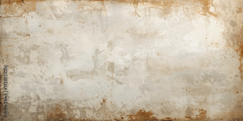 A worn vintage parchment texture with aged brown grunge patterns and stained antique paper details on a blank grungy canvas background