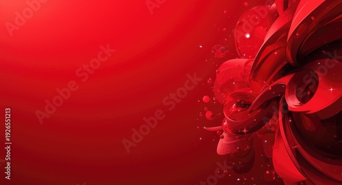 red abstract backdrop with digital explosion and star elements