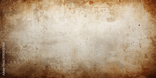Worn antique parchment with a stained grunge texture provides a blank vintage brown paper background for retro design projects