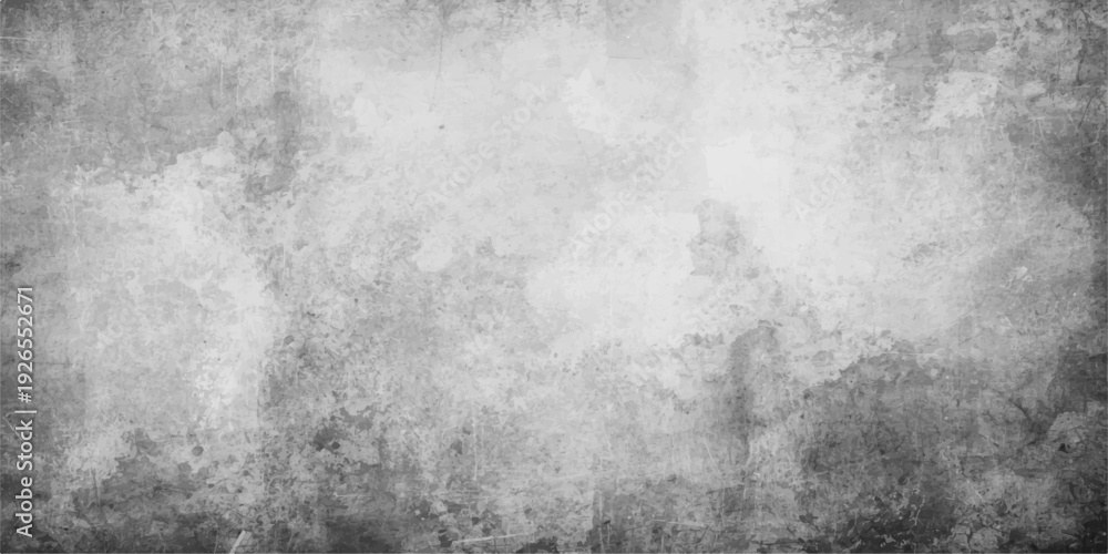 Fototapeta premium A dark vintage grunge wall background features a rough grey concrete texture and dirty stone surface with an old weathered paint pattern on a black cement canvas material