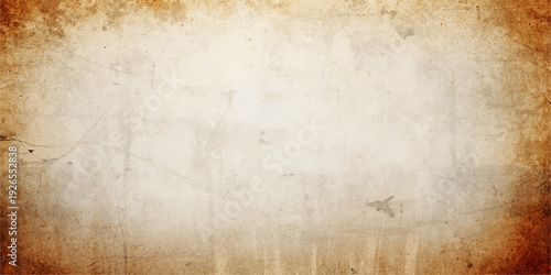An aged brown vintage parchment paper with a stained grunge texture and a worn antique design creates a dirty retro background effect on a damaged ancient page