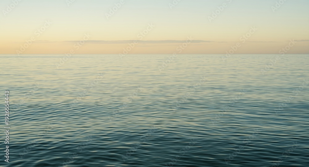 Obraz premium softly lit early morning sea with gentle ripples and clear horizon