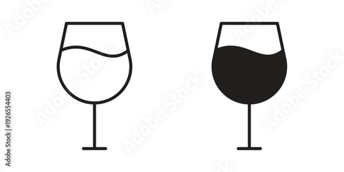 Cup of wine icons for templates, web design and infographics