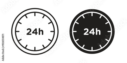 24 Hrs icons simple design. Vector illustration for web ui