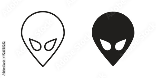 Alien icons simple design. Vector illustration for web ui