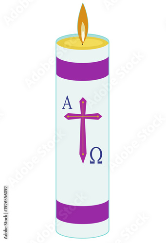 An isolated Paschal Candle . Image and clip art 