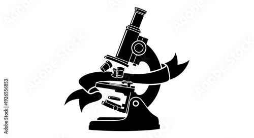Microscope Silhouette Laboratory Research Equipment.