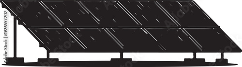 Black solar panel on white background with scratches