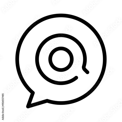 Icon mention friend using line style, Mentions Icon Vector Illustration. At Symbol Message Icon. Email symbol icon in a speech bubble. 