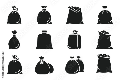 trash bags icon silhouette vector illustration